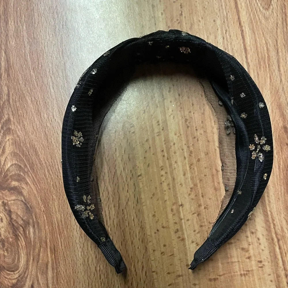 Black Tulle Knot headband